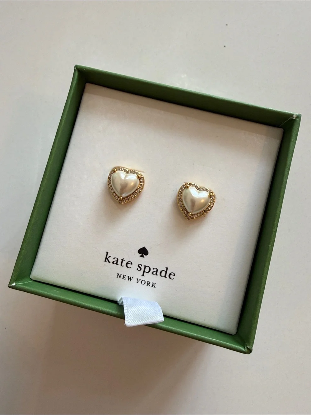 kate spade Gold-Tone Heart Pearl Stud Earrings